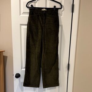 Madewell Emmett Wide-Leg in Courderoy, Dark Olive